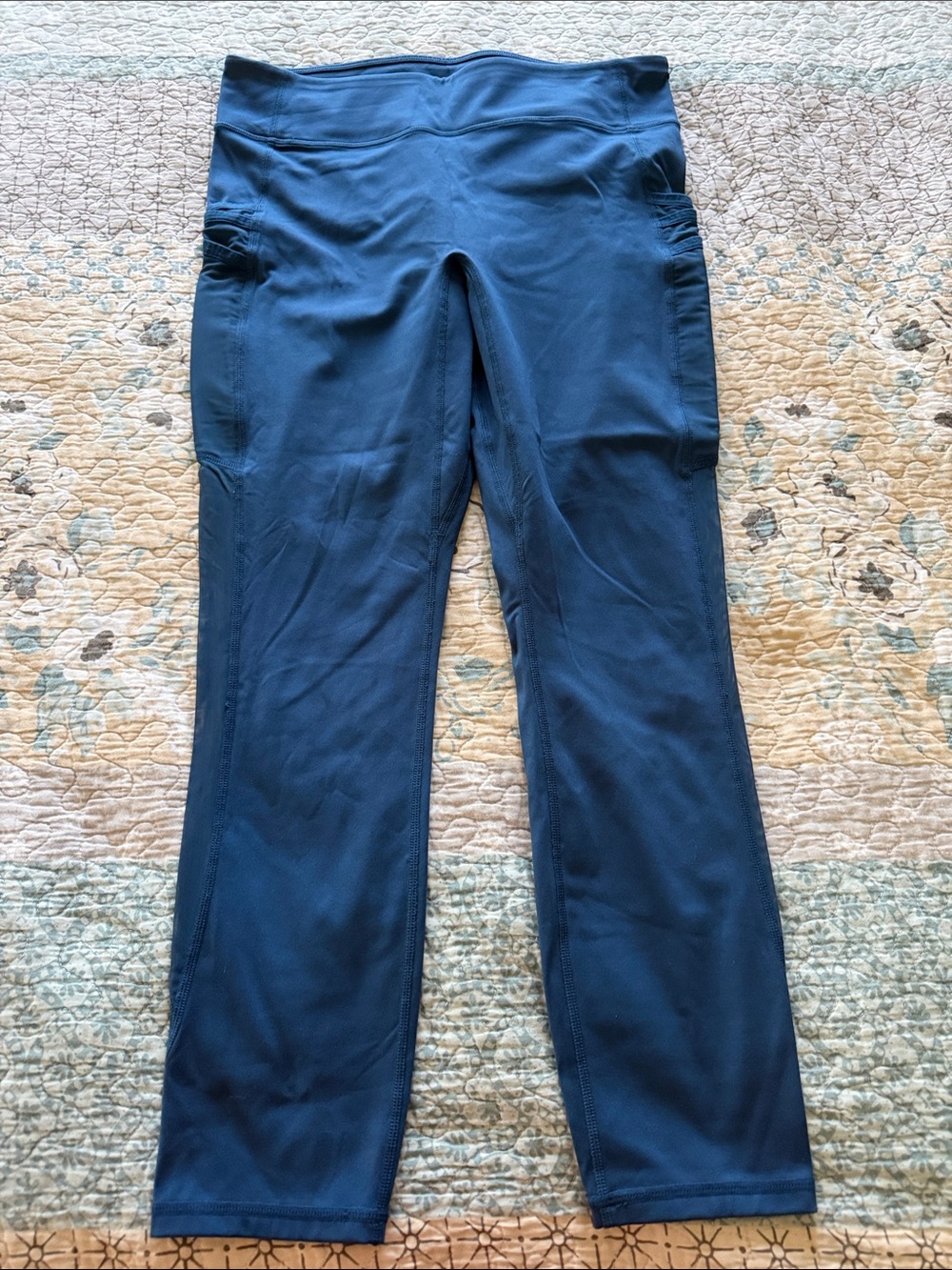 Fabletics Navy Blue Leggings with Side Pockets